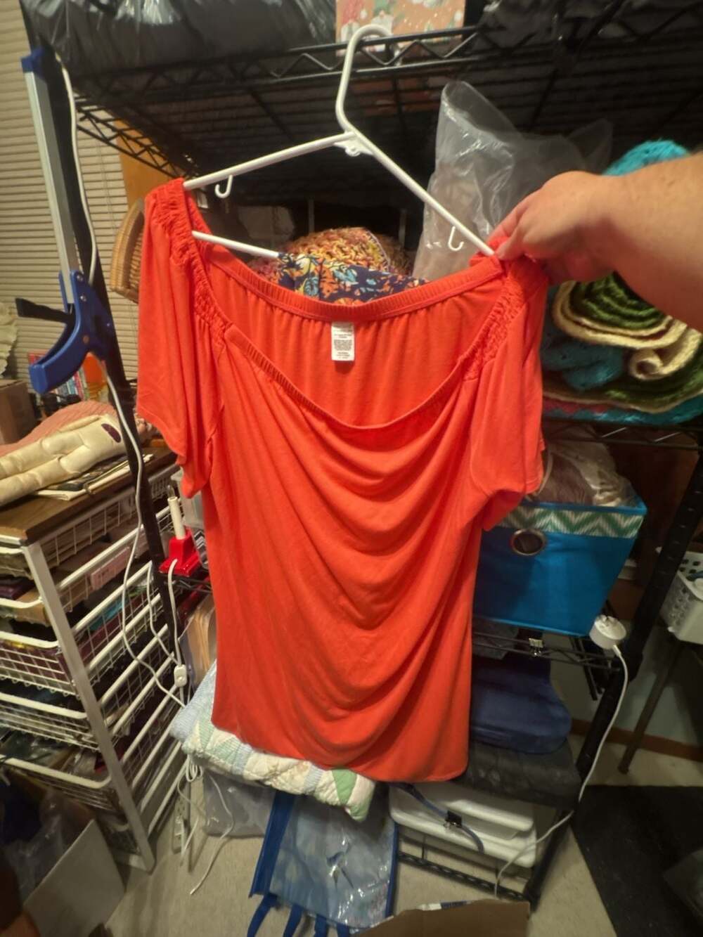West Loop Orange Tunic Shirt & LuLaRoe Floral Leggings Outfit Set Size 2XL